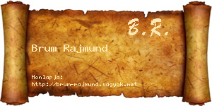Brum Rajmund névjegykártya